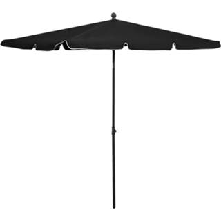 👉 Parasol zwart Vidaxl Met Paal 210x140 Cm 8720286205082