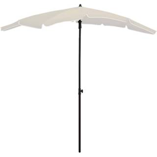 👉 Parasol zandkleurig crème Vidaxl Met Paal 200x130 Cm 8720286205105