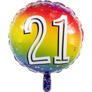 👉 Folieballon multikleur Boland Cijfer '21' Junior 45 Cm 8712026302236