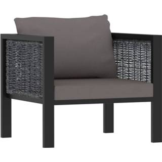 👉 Antraciet synthetisch Vidaxl Bank Met Kussen Sectioneel Poly Rattan 8719883994468