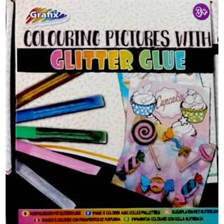 👉 Papier multikleur Grafix Kleurset Glitter Glue Junior Papier/lijm 6-delig 8715427053691