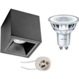 👉 Opbouwspot zwart aluminium Philips - Set Corepro 840 36d Pragmi Cliron Pro Gu10 Fitting Dimbaar Opbouw Vierkant Mat 6013923960973