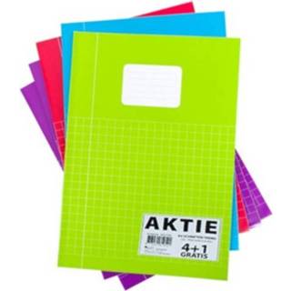 Schoolschrift multikleur Pakket Van 10x Stuks Schoolschriften A4 Ruitjes/wiskunde - Gekleurd Rekenschriften Voordeelset 8720576382431