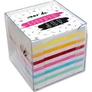 👉 Roze papier transparant Verhaak Memokubus Liefste Juf 9 X Cm 8720585045501