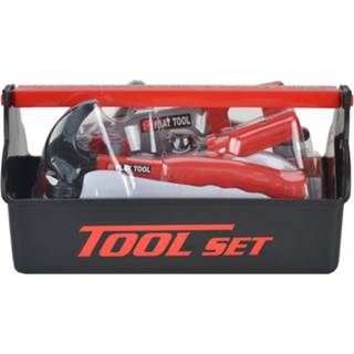 👉 Gereedschapset grijs zwart rood kunststof Luna Gereedschapsset Junior 28 X 15 Cm Grijs/zwart/rood 20-delig 5205698496028