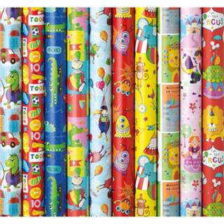 👉 Cadeaupapier kinderen Assortiment 1 Inpakpapier Voor - 200 X 70 Cm 6 Rollen 8718998022547