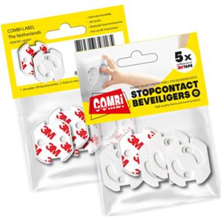 👉 Stopcontactbeveiliging wit 3m Zelfklevende Stopcontact Beveiliging 5 Ex Combi-label 8719326347165