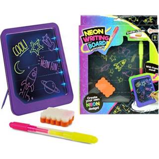 Schrijfbord paars kunststof Toi-toys Neon Glow Junior 26 Cm 8719904480598