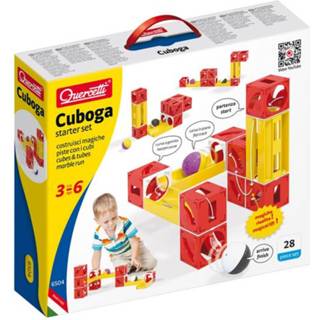 👉 Knikkerbaan geel rood kunststof Quercetti Cuboga Basic Junior Geel/rood 27-delig 8007905065044