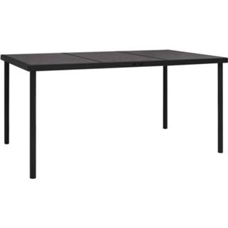 👉 Terrastafel zwart staal Vidaxl Tuintafel Met Glazen Tafelblad 150x90x74 Cm 8720286146323
