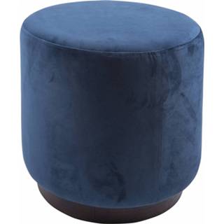 👉 Poef blauw polyester Leitmotiv 36 X 38 Cm Velvet/polyester/hout 8714302698569