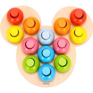 👉 Hout multikleur Disney Vormenspeelbord Mickey Mouse 22 X 19,4 Cm 28-delig 6970090049651