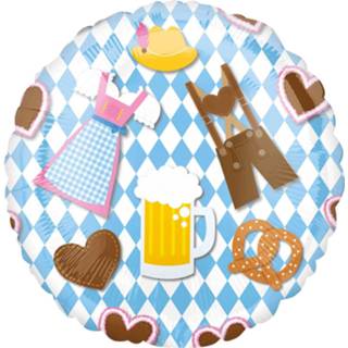 👉 Folieballon blauw multikleur Amscan Oktoberfest 45 Cm 26635419901