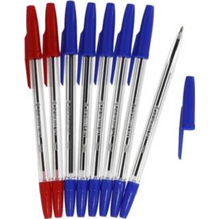 👉 Balpen blauw rood kunststof Gerimport Balpennen 16,5 Cm Blauw/rood 8 Stuks 8430540965323