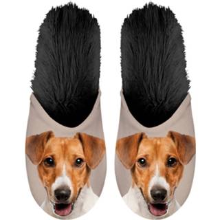 Pantoffels zwart pluche textiel Plenty Gifts Jack Russel Pluche/textiel Mt 35/38 8717127425549