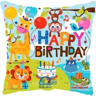 👉 Folie active ballon birthday animal print, 46cm