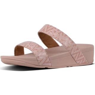 👉 Vrouwen roze FitFlop Lottie™ chevron-suede slide 192051859178