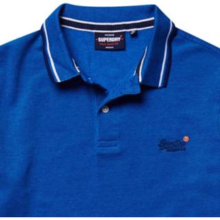 👉 L mannen blauw male katoen Superdry Polo classic poolside pique 5059046004553 5059046004546 5059046004560