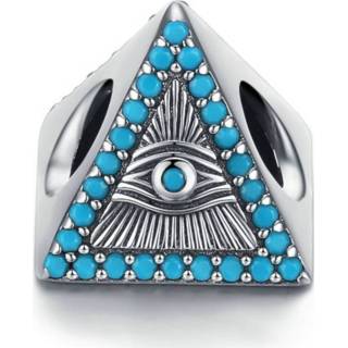 👉 Bedel blauwe One Size zilver Mijn bedels magische ogen driehoek 8435429872129