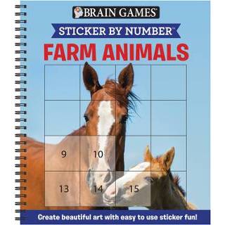 👉 Engels Brain Games - Sticker by Number: Farm Animals (Easy Square Stickers): Create Beautiful Art with Easy to Use Fun! 9781645581734