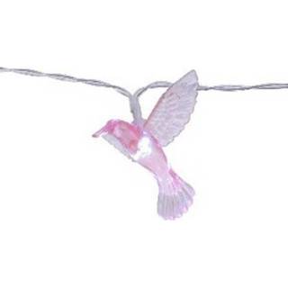 👉 Lichtsnoer One Size roze Lichtsnoeren met 8 Kolibrie vogeltjes/vogels 140 cm op batterijen 8720147786026
