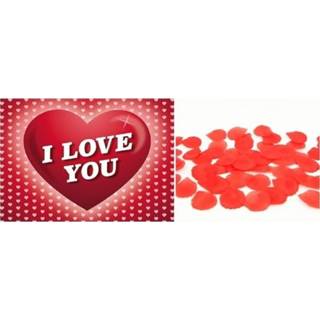 👉 Rozenblaadje rode rood Luxe rozenblaadjes met valentijnskaart A5
