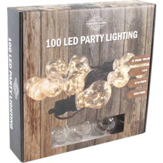 👉 Gloeilamp wit One Size Feestverlichting warm met 10 gloeilampjes 4,5 meter - Partylights feestlampjes snoer peertjes 8720276064989