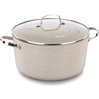 👉 One Size Color-Beige Korkmaz-A1260 Granita-Soeppan-Glazen Deksel-Taupe-20x10,5 cm 3,0L 8691607012606