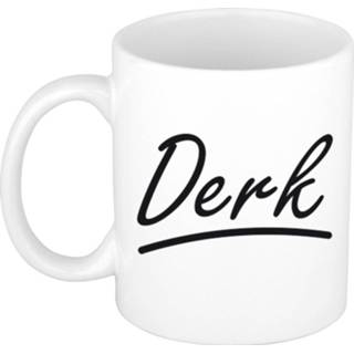 👉 Beker multi keramiek mannen active Naam cadeau mok / Derk met sierlijke letters 300 ml