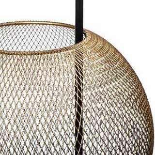 👉 Lantaarn zwart goud metaal / Windlicht Ibiza Mesh mat Zwart/Goud - H38cm 7423426747787