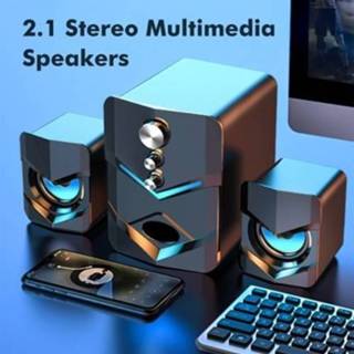 👉 Computerspeaker SADA D-222 Computer Speaker with Subwoofer USB-Powered 2.1 Stereo Multimedia Speakers LED Light 3.5mm Audio Input for PC Laptop