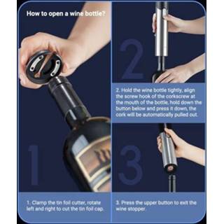 👉 Stoppertje steel Circle Joy Stainless Electric Bottle Opener 2-in-1 Design Wine/Beer Corkscrew Tool Mini Wine Stopper Decanter Set