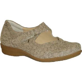 👉 Bandschoen leer rubber damesschoenen vrouwen taupe Durea