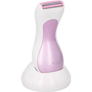 Ladyshave wit roze kunststof vrouwen Dunlop - Oplaadbaar Draadloos Led-indicator Wit/ 8711252075532