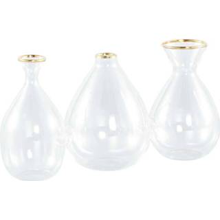 👉 Vaas transparant glas One Size Taresa 7 x 20 10 cm 3 stuks 8720014361271
