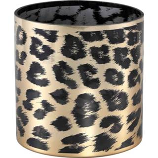 👉 Windlicht glas goud One Size Desiree Cheetah H20 x Ø20 cm 8720014361905