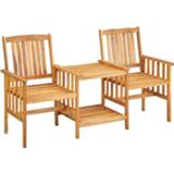 👉 Terrasstoel acaciahout bruin Vidaxl Tuinstoelen Met Theetafel 159x61x92 Cm Massief 8719883723013