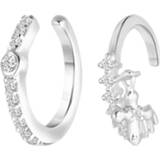 Zirkonia zilver zilveren One Size set van 2 earcuffs met 8719802250545