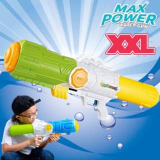 👉 Waterpistool groen geel XXL groot jongens kinderen - Super soaker voor Jumbo waterkanon Dubbel Shots supersoaker water pistool Waterspeelgoed Watergeweer gun met reservoir Afm 80x15x27 Cm 3.2 Liter GROEN/GEEL Decopatent® 90165166420