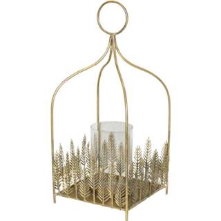 👉 Lantaarn IJzer glas goud One Size Tinley Vierkante 17 x 39 cm Ijzer/glas 8720014387257