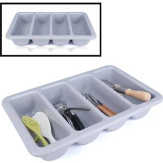 👉 Bestekbak XL One Size meerkleurig Decopatent Professionele Besteklade - 4 Vakken Kunstof Bestekbakken Bestek organizer 53.5 x 33.4 10.4 Cm 90165160503