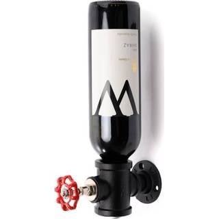 👉 Wand wijnrek zwart metaal One Size meerkleurig Decopatent - Voor 1 Wijnfles en Fictieve Draai knop Flessenrek Muur Wijnflesrek Wijnrekje 90165162934