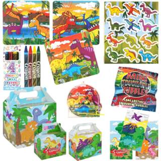 👉 Dinosaurus One Size meerkleurig jongens kinderen Decopatent 10 STUKS | KANT-EN-KLARE Gevulde Traktatiedozen INCLUSIEF Uitdeel Kado's. Bestaande uit: Uitdeelbox, Krijtjes, Notitieblok, Flipperspel, Puzzel, Stickervel en Bellenblaas Tractatiedozen voor Verjaardagen Kinderfeestjes 90165158562
