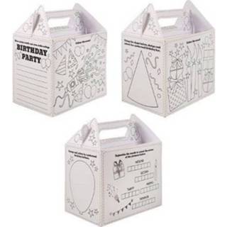 👉 Lunchbox One Size meerkleurig kinderen jongens meisjes Decopatent 24 STUKS | Uitdeeldoosjes voor kinderfeestje, Model: HAPPY BIRTHDAY om ZELF in te kleuren Traktatie Box Menubox & Afm. 18x14x9.5 Cm. (24 stuks) 5026619883662