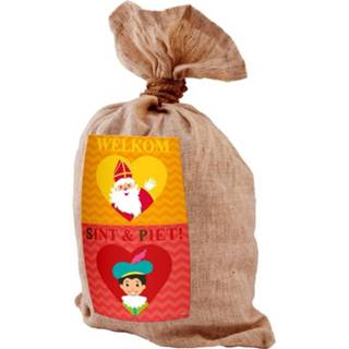 👉 Strooizak stof medium multikleur Jute Kadozak Sinterklaas - 50x80 Cm / Cadeauzak 8714572610834