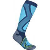 👉 Bauerfeind Sports - Ski Performance Compression Socks - Compressiesokken maat 44-46 - M: 36-41 cm, blauw/turkoois