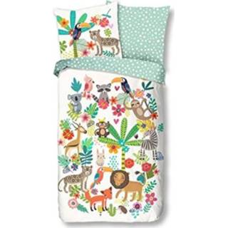 👉 Dekbedovertrek katoen One Size meerkleurig Good Morning Happy junior 140 x 220 cm 8717285174594