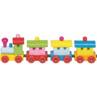 👉 Houten active Gekleurde locomotief