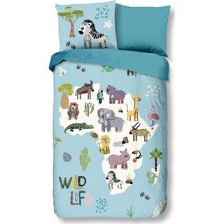 👉 Dekbedovertrek katoen One Size blauw Good Morning Wildlife 140 x 200 cm aqua 8717285167695