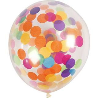 👉 Ballon multikleur Creotime Ballonnen Voor Helium Met Confetti 4 Stuks 5712854110075